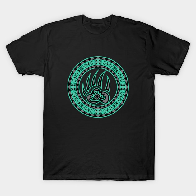 Bear Spirit Aqua T-Shirt by melvinwareagle